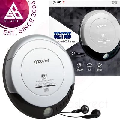 Groov-e Retro Serie Persönliche CD Player Mit Kopfhörer│Classic LCD Anzeige│ - Bild 1 von 4