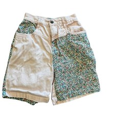 Vintage 80s High Waisted Denim Mom shorts size XS/4 pink floral jorts