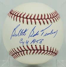 Bullet Bob Turley 1958 New York Yankees Cy Young OAL Autographed Baseball COA
