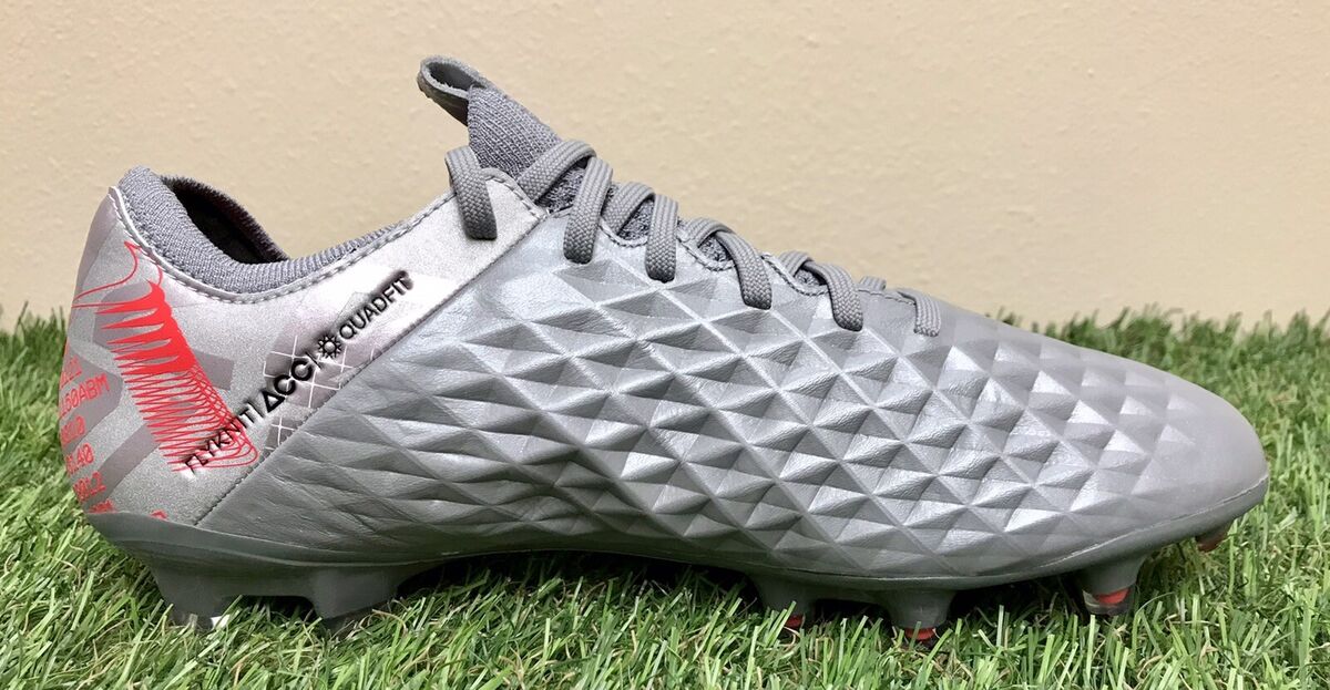 Nike Tiempo Legend 8 Elite FG ACC Soccer Cleats Grey/Red Nike Tiempo Legend 8 Elite FG ACC Soccer Cleats Grey/Red