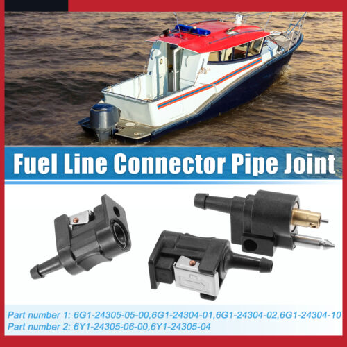 Pack of 3 Boat Engine Fuel Line Connector Fittings Joint for Yamaha Outboard - Foto 2 di 7