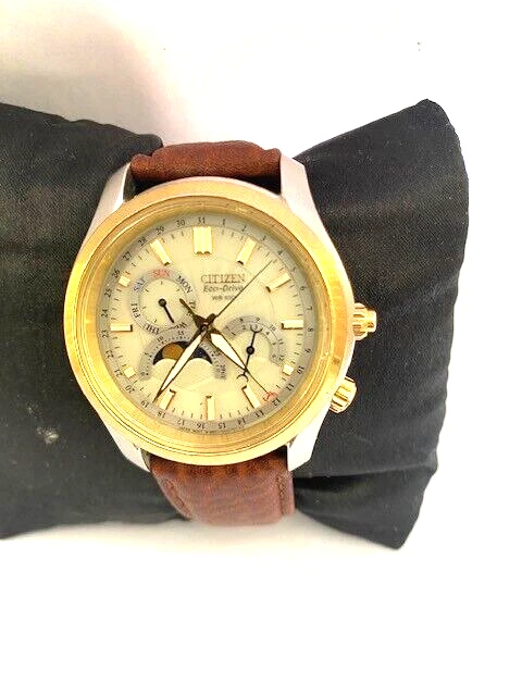 Citizen Herren Eco-Drive Mond Phase Kaliber 8651Leather Armbanduhr AP1024-56P - Bild 4 von 4