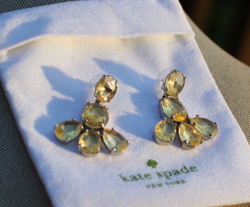 Kate Spade AUTH PLAZA ATHENEE CHAMPAGNE SILVER DROP EARRINGS