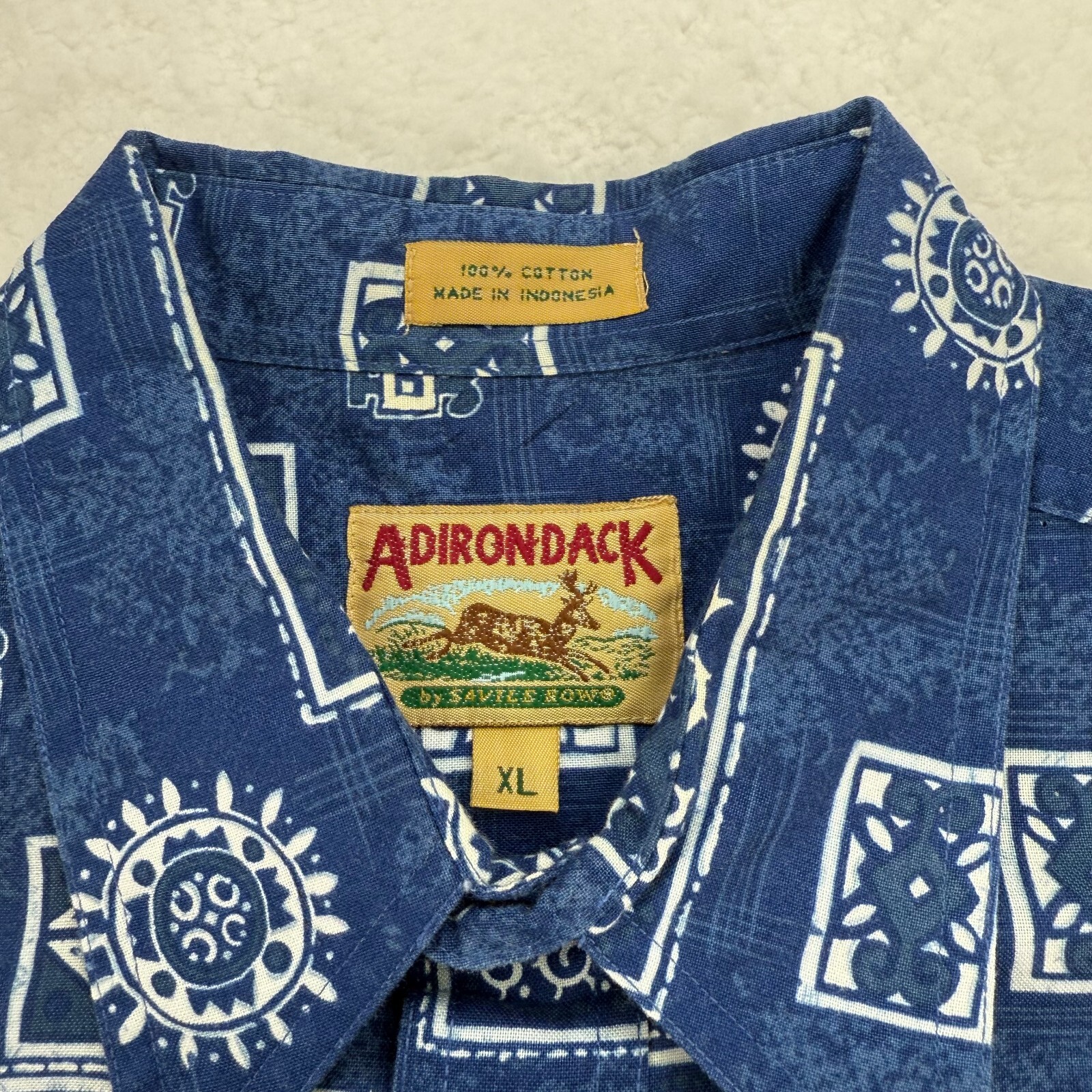 Adirondack Camicia Uomo Extra Large Blu Fila Saville Manica Corta Bottoni