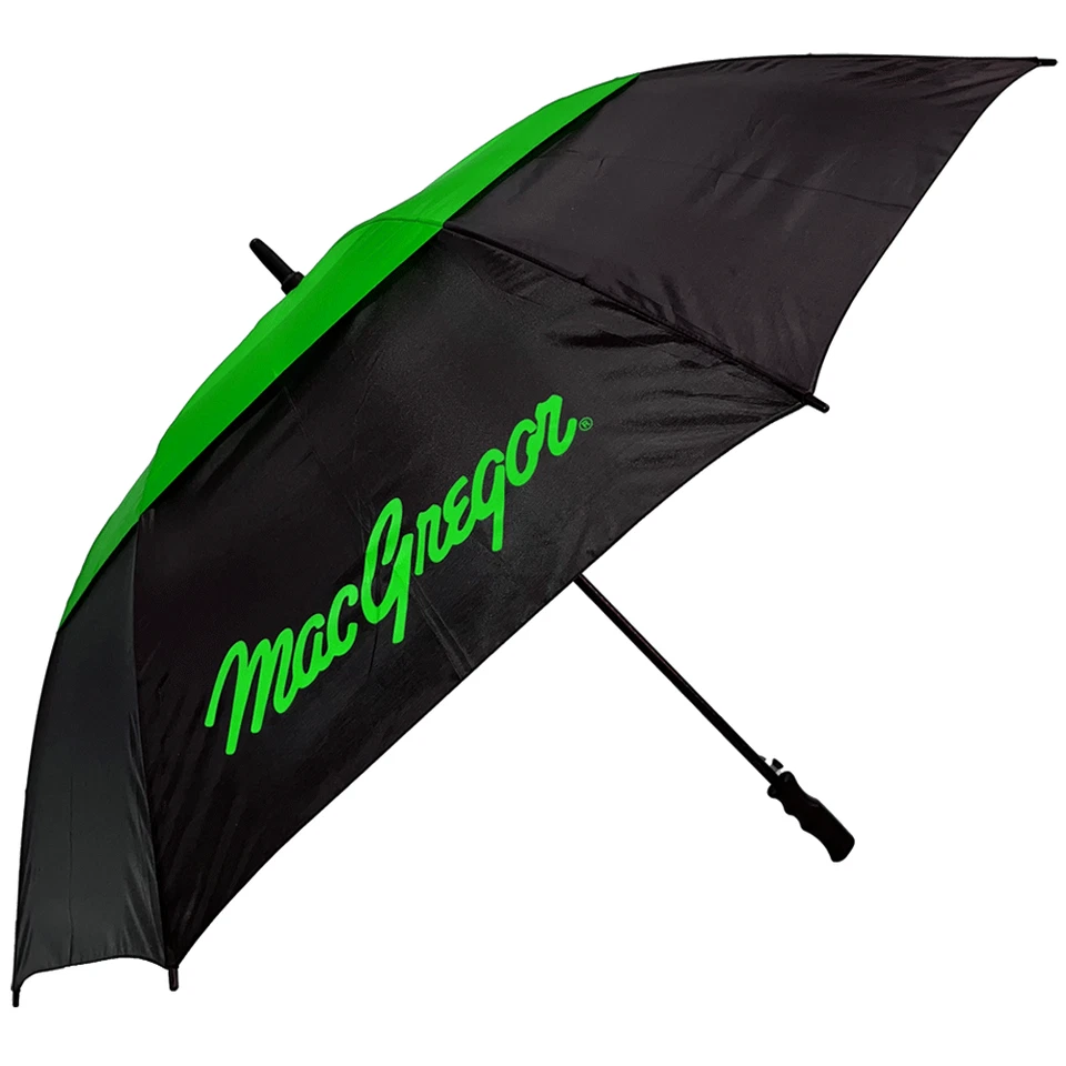 MACGREGOR MACGREGGOR STORM 64′′ BELÜFTETER DUAL CANOPY GOLFSCHIRM/SCHWARZ/LIMETTE/MODELL 2025