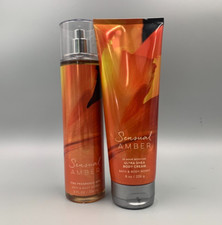 Bath  Body Works Sensual Amber Fragrance Mist and Cream Set S/2 913R1