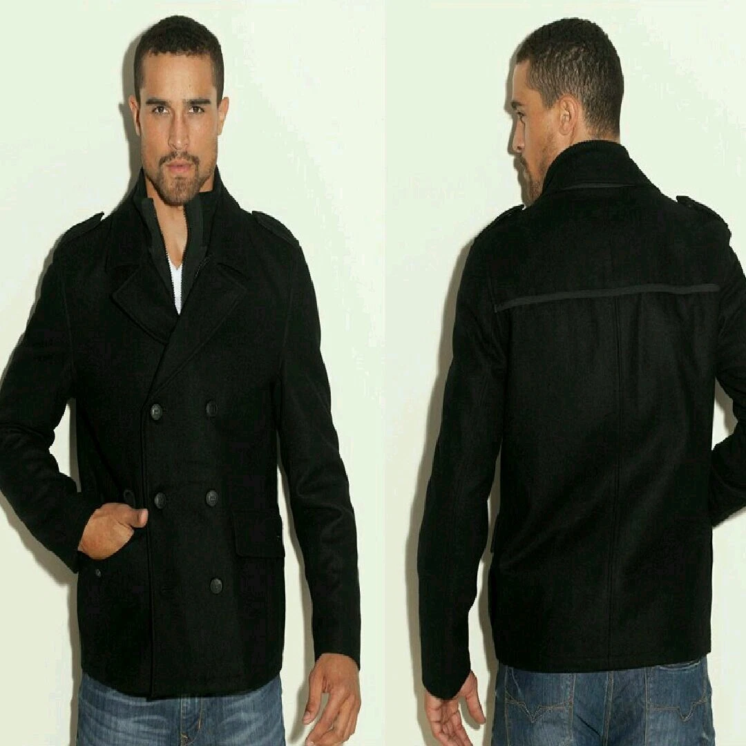 Guess wool coat mens cheap