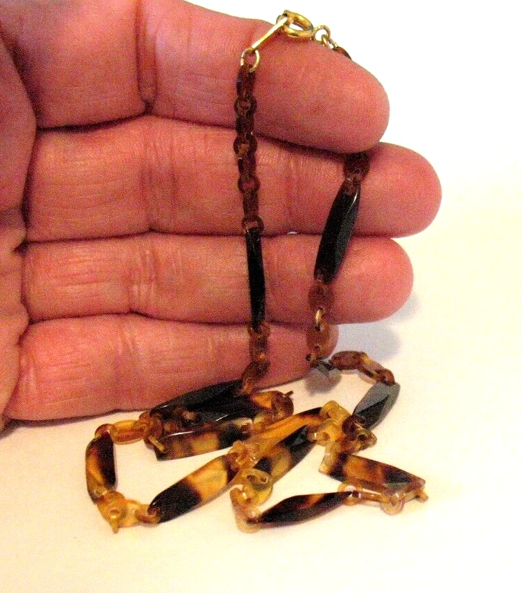VINTAGE FAUXE TORTOISE SHELL NECKLACE 16 INCHES eBay