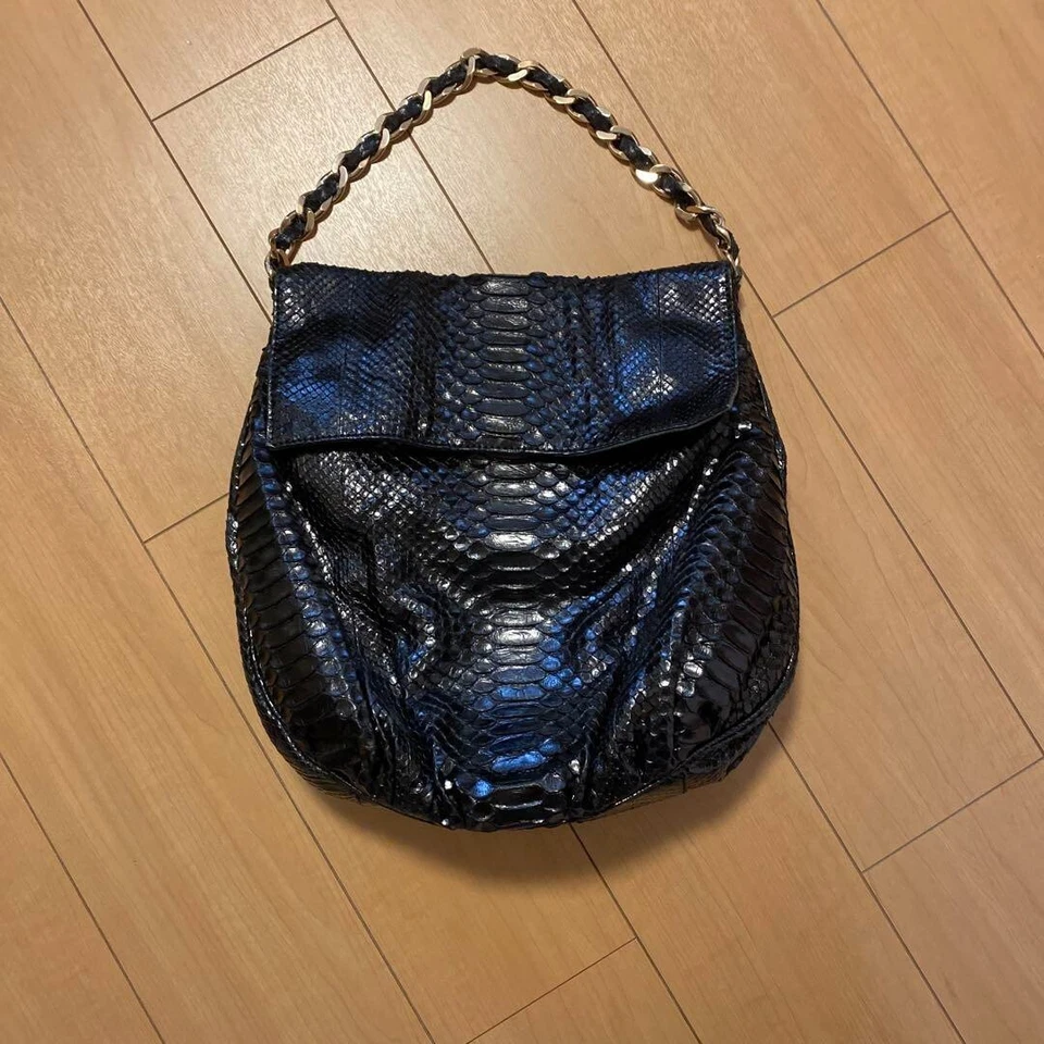 Bolso de Hombro Zagliani Cadena Bolso de Mano Cartera Cartera en Negro USADO Buen Estado Foto 2 de 4