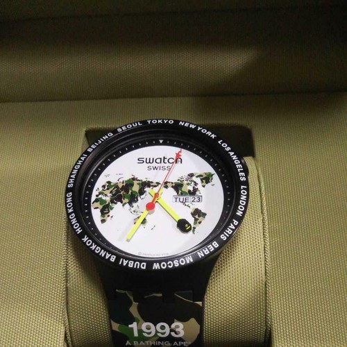 A BATHING APE BAPE x SWATCH BIG BOLD WORLD MODEL WATCH | eBay
