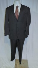 Canali Brown Label Siena Dark Gray Pin Dot Two Button Suit 46L