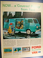 1963 Ford Econoline Van Truck Large-mag Car Ad- Now...a Covered Pickup...