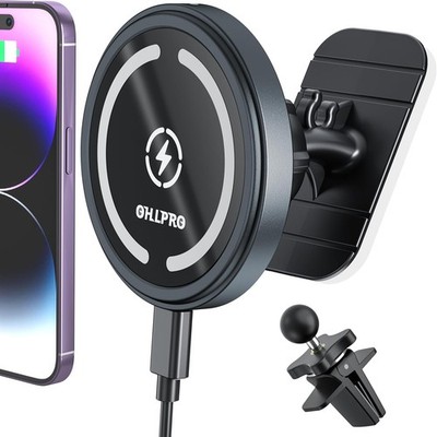 Magnetische Autohalterung mit Ladefunktion für iPhone 15 14 13 12 Pro Max, 15W