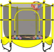 60" Trampoline for Kids, 5 FT Indoor  Outdoor Toddler Baby Trampoline with Bask