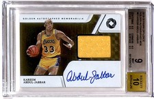 2019-20 Opulence Golden Patch Auto 5/49 Kareem Abdul-Jabbar Auto BGS 9 R6220J