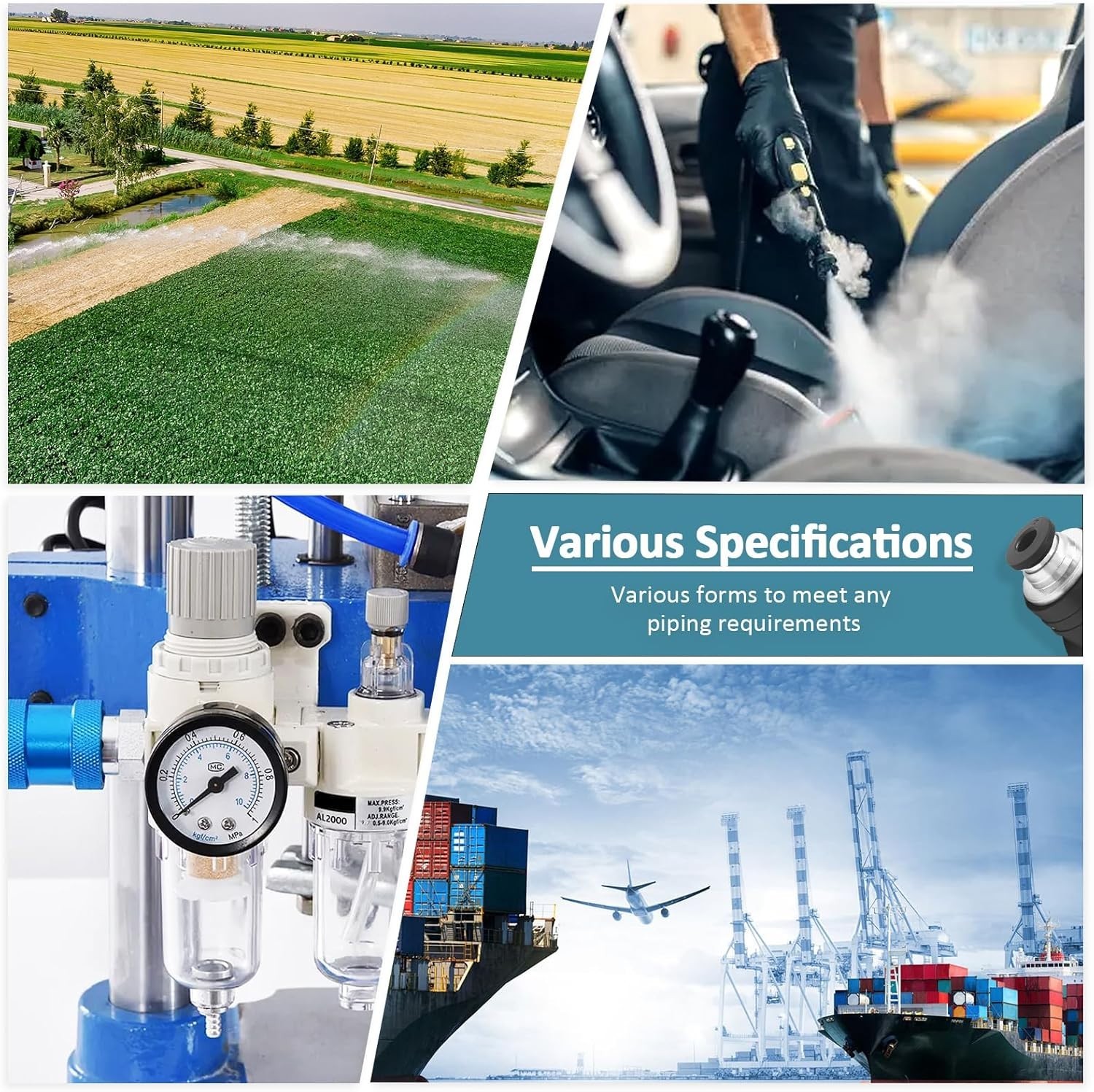 Uenhoy 3 Pcs Pneumatic Ball Valve 8mm OD Push to Connect Fittings Air Flow Contr