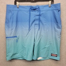 Vineyard Vines Performance Board Shorts Mens Size 36 Blue Stripes 9" Inseam