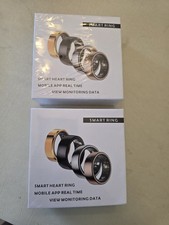 Smart Rings Health Fitness Tracker for Women Men Golden,Size 9, 2 Rings,2 Boxes