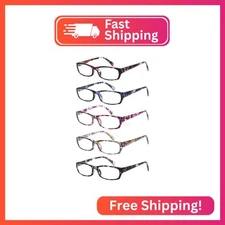 Kerecsen Reading Glasses 5 Pairs Fashion Ladies Readers Spring Hinge with Patter