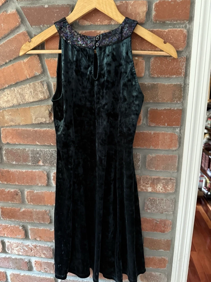 Epic Threads Girls XL 14/16 Teal Velvet Sequin Collar Party Dress Green Holiday - Image 2 of 4