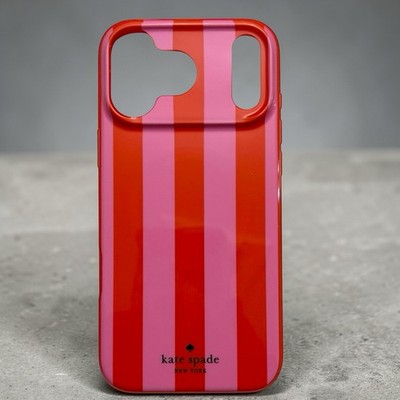 Kate Spade iPhone 17 Pro Max Case w/MagSafe - Pink Orange Candy Stripes