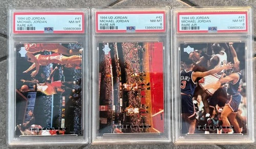 1994 Upper Deck Michael Jordan HOF 🔥Rare Air (3 Card Lot  #41, 42,43 ) PSA 8