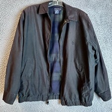 Vintage Nautica Mens Black Full Zip Harringto...