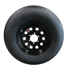 St23580r16 Radial Mounted Trailer Tire Lre 6 Lug Modular Black Wheel With 6x5.5