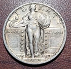 1923 Standing Liberty Quarter Choice EF XF Details Light Cleaning Silver Coin