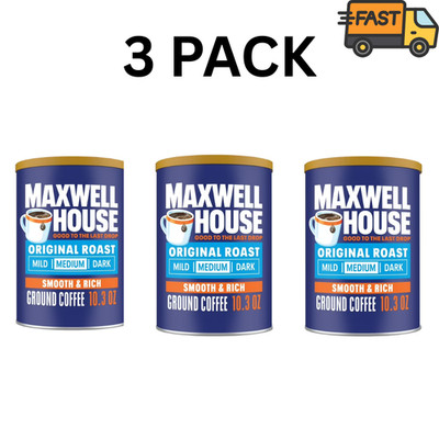 3 Pack Maxwell House Original Roast Medium Ground Coffee 10.3 oz Each