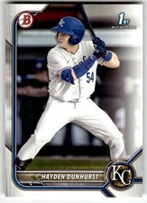2022 Bowman Draft #BD-44 Hayden Dunhurst 1st Kansas City Royals Baseball