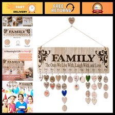 Wooden Family Birthday Reminder Calendar Board - DIY Wall Decor for Mom Grandm