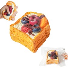 Taba Squishy Toast Berries Cream, Fidget Slow Rising Sticky Realistic Food St...