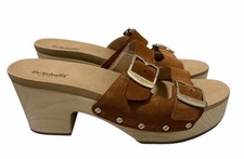 Dr. Scholl’s Original Vibe Clogs Suede Leather Honey Women’s Size 9M
