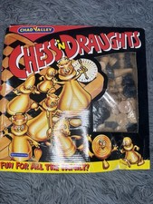 Nice Chad Valley Wooden Chess & Draughts 2 Classic Games In One - FULLY COMPLETE