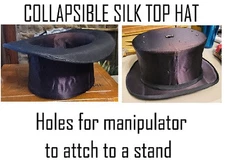 SILK TOP HAT FOR A MAGICIAN - COLLAPSIBLE - MAGICIANS UTILITY