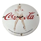 Vintage Coca Cola Porcelain Sign - Gas Pump Bottling Service Soda Beverage Sign