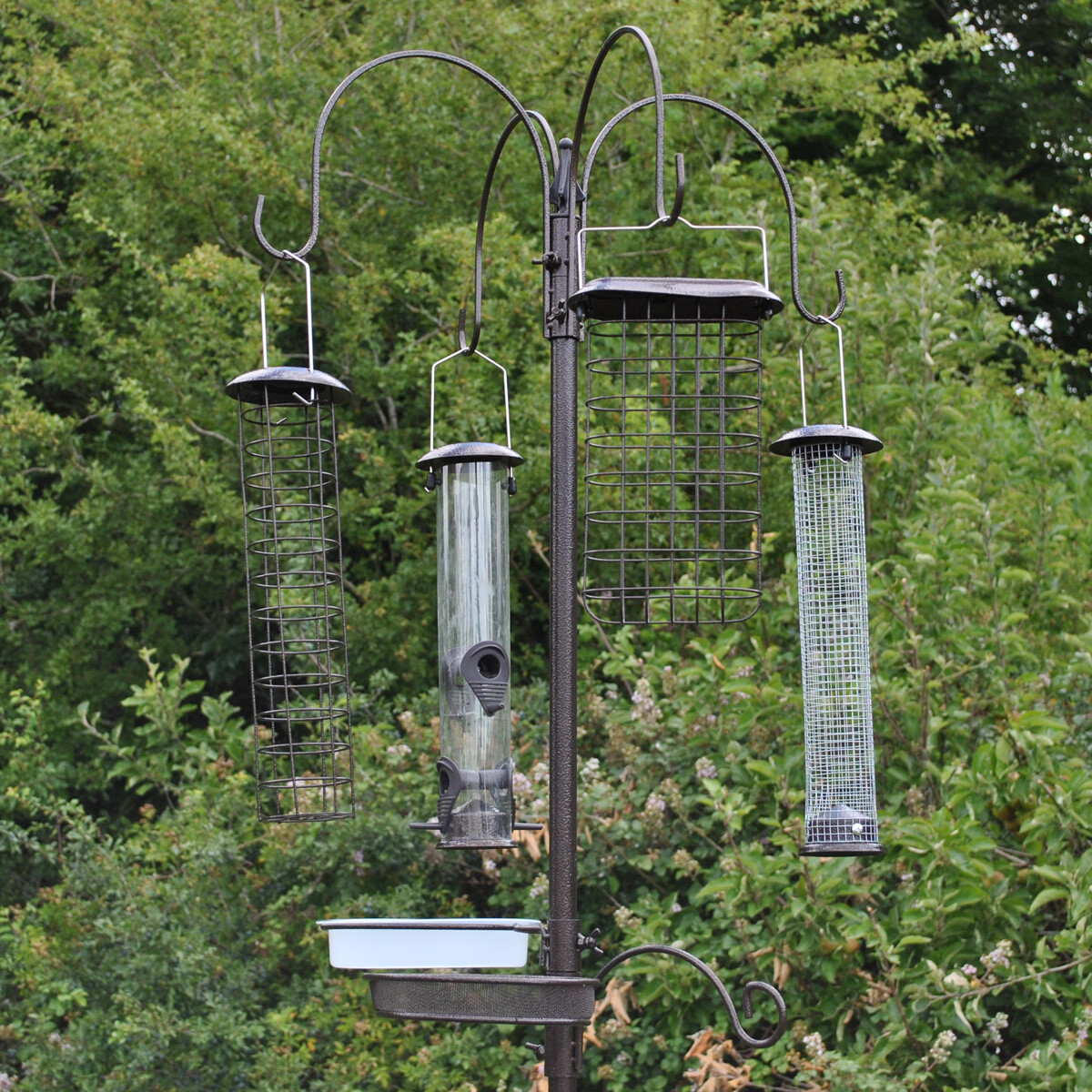 Metal Complete Bird Feeding Station with 4 Large Feeders for Wild Garden Birds
