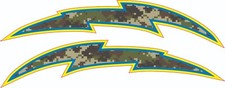 Chargers Camo Inspired Full Size Football Helmet Decals