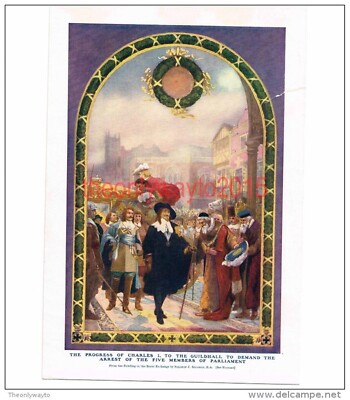 Fortschritt Karls I. nach Guildhall, Buchillustration (Druck), um 1907