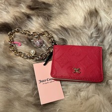 NWT Juicy Couture Top Notch Card Case Key Fob Wallet With Wrist Strap- Cool Red