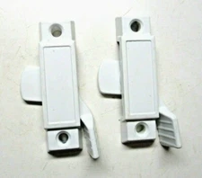 2 Sliding Window White Zinc Sweep Latch Sash Locks 1/2" Lip 2-1/4 Centers 3/8"SB