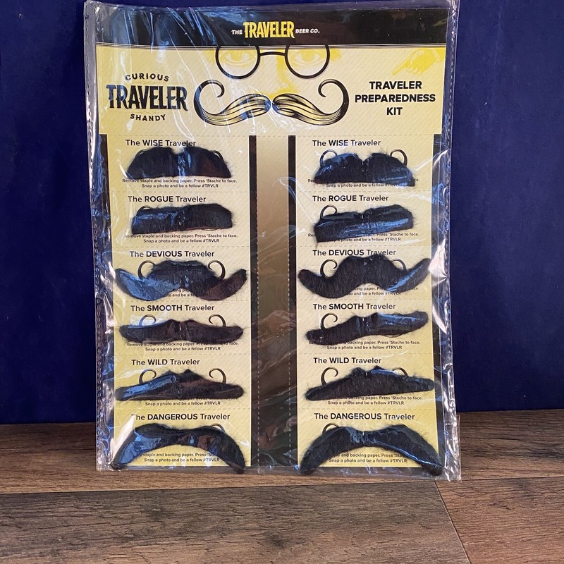 VTG Fake Mustache Kit Curious Traveler Preparedness Kit Traveler Beer Co SEALED