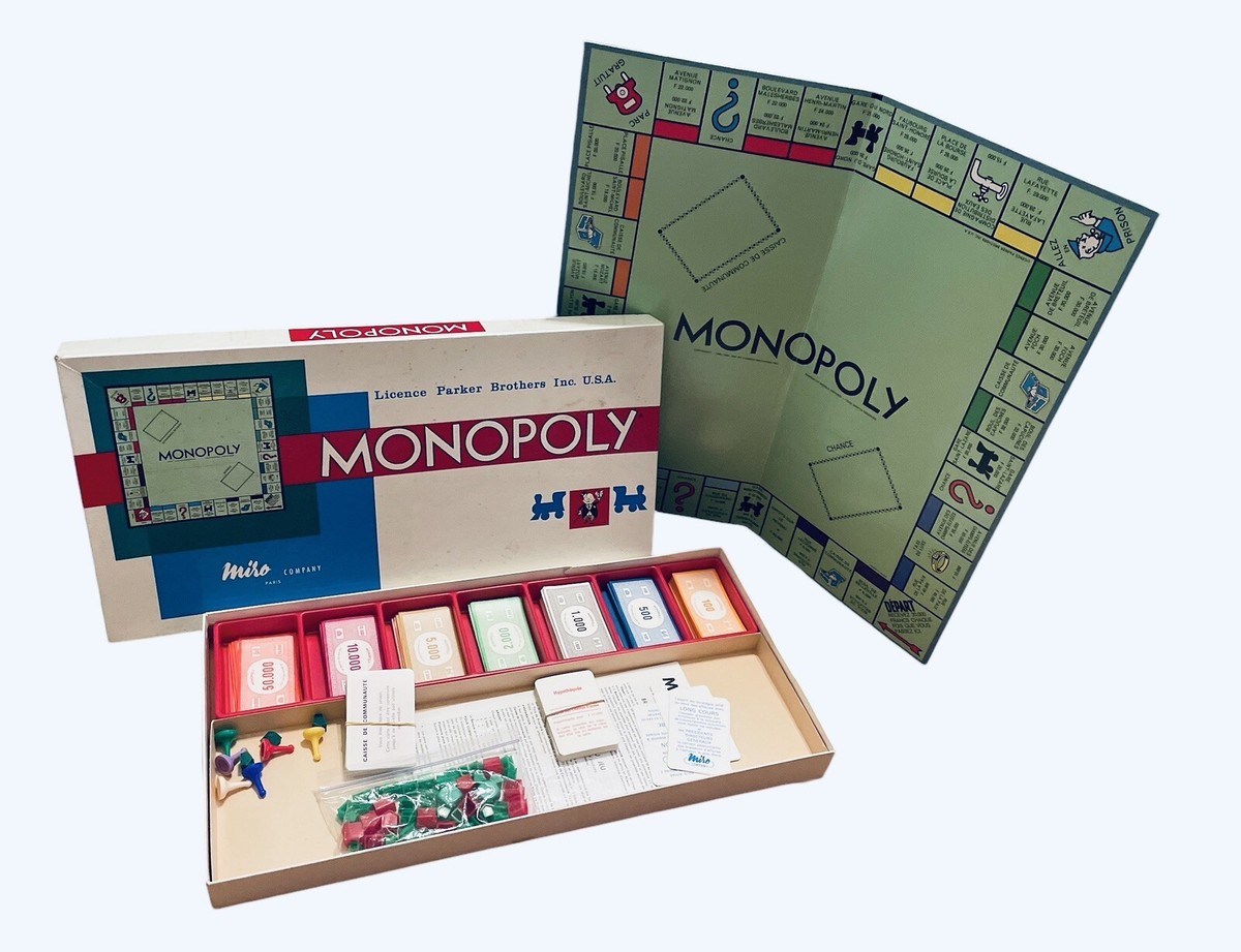 Monopoly ancien Miro Company Paris 1961 édition vintage complet