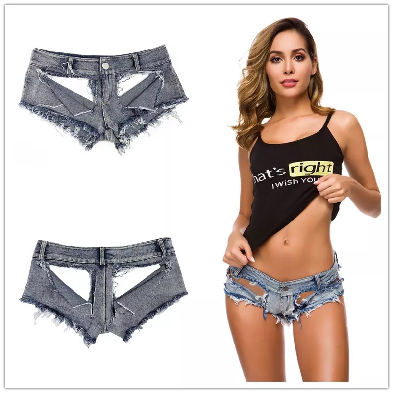 Sexy Women Mini Hot Pants Jeans Micro Shorts Denim Low Waist Hole Shorts  New