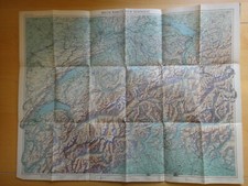 1930 circa-Neue Karte der SCHWEIZ-Prof.E.IMHOF-Carta geografica-SVIZZERA