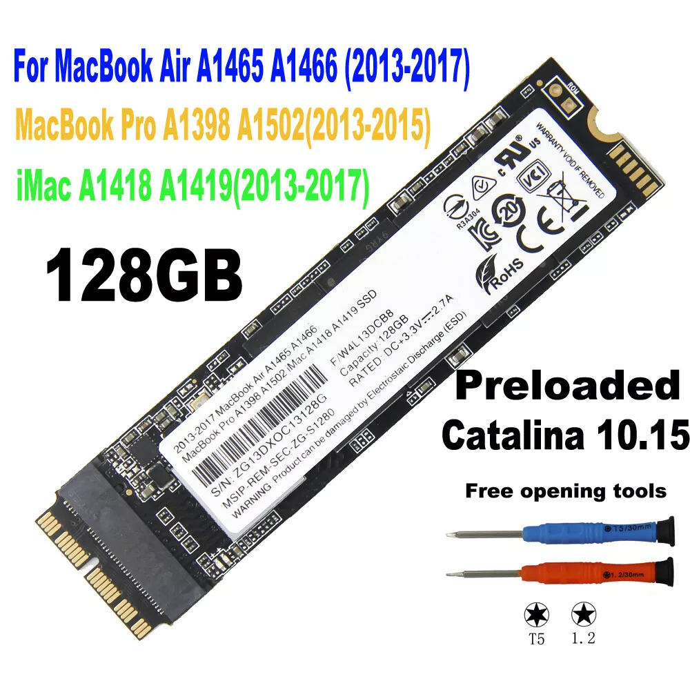 128GB SSD For 2013 - 2017 MacBook Air A1465 A1466 EMC 2631 2632 EMC 2924 2925
