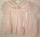 Pink Girl's 12 Month 2 Piece Nylon Dress Crisp with Discoloring Back  Bottom