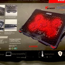 Alcheson S-035 Red 5V Active Cooling Laptops Stand For 17.3" NoteBooks USB Cable