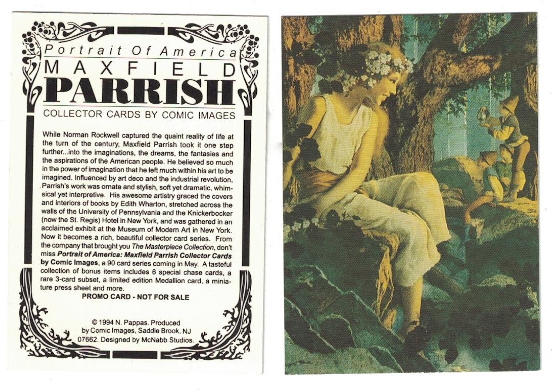 1994 COMIC IMAGES PORTRAIT OF AMERICA MAXFIELD PARRISH CARD PROMO NOT FOR SALE